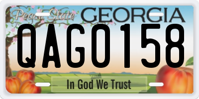 GA license plate QAG0158
