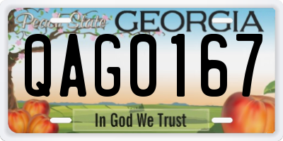 GA license plate QAG0167