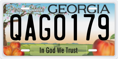 GA license plate QAG0179