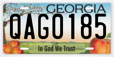 GA license plate QAG0185