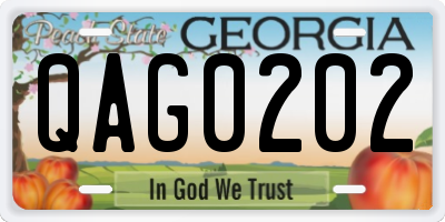 GA license plate QAG0202