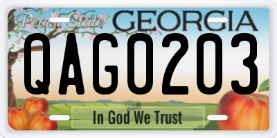 GA license plate QAG0203