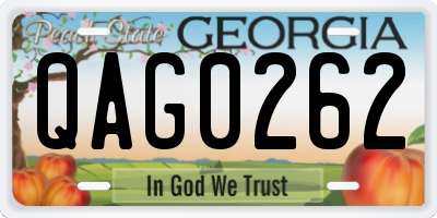 GA license plate QAG0262