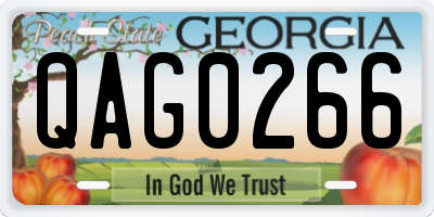 GA license plate QAG0266