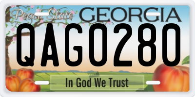 GA license plate QAG0280