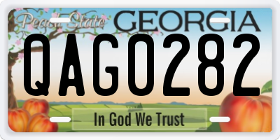 GA license plate QAG0282