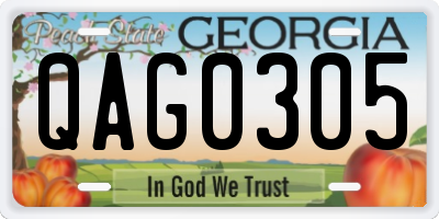 GA license plate QAG0305