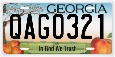 GA license plate QAG0321