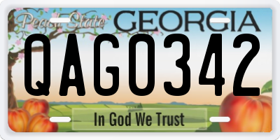 GA license plate QAG0342