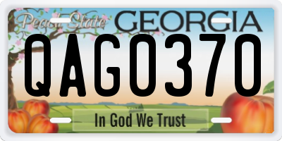 GA license plate QAG0370