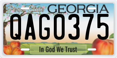 GA license plate QAG0375