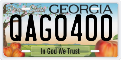 GA license plate QAG0400