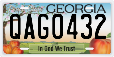 GA license plate QAG0432