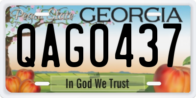 GA license plate QAG0437