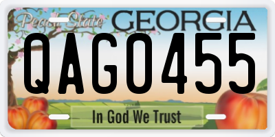 GA license plate QAG0455