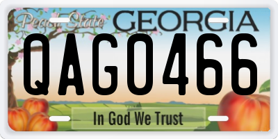 GA license plate QAG0466