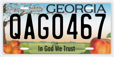 GA license plate QAG0467