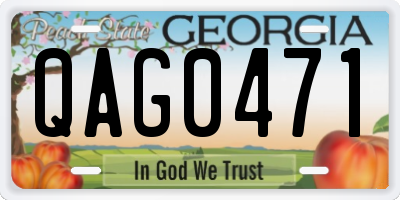 GA license plate QAG0471