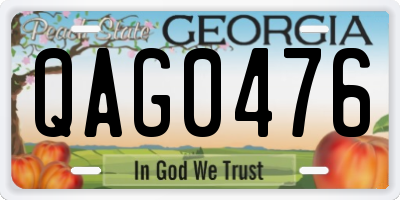 GA license plate QAG0476