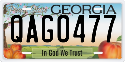 GA license plate QAG0477