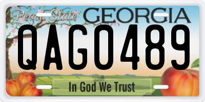 GA license plate QAG0489