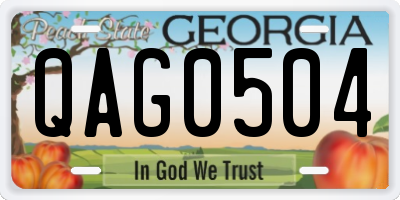 GA license plate QAG0504