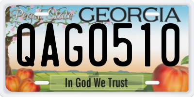 GA license plate QAG0510
