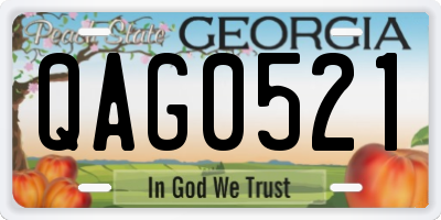 GA license plate QAG0521