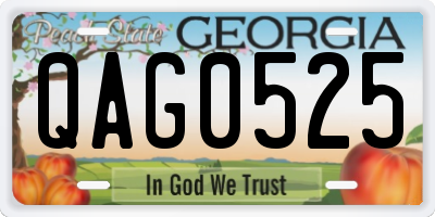 GA license plate QAG0525