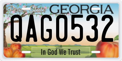 GA license plate QAG0532