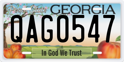 GA license plate QAG0547