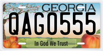 GA license plate QAG0555