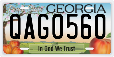 GA license plate QAG0560