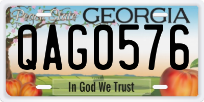 GA license plate QAG0576