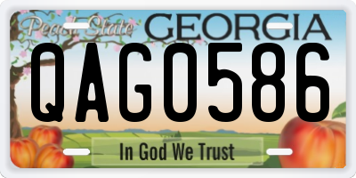 GA license plate QAG0586