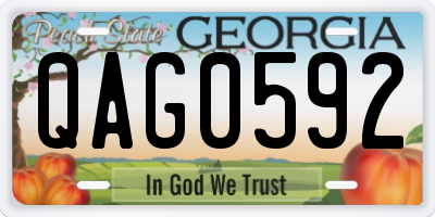 GA license plate QAG0592