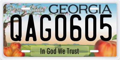 GA license plate QAG0605