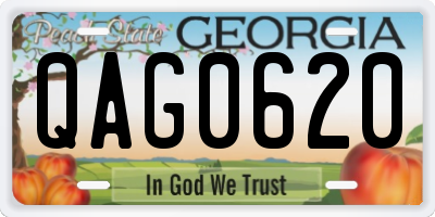 GA license plate QAG0620