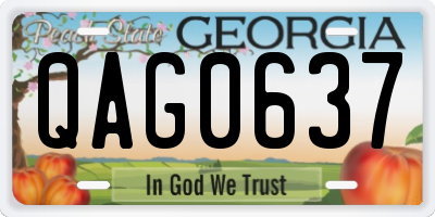 GA license plate QAG0637