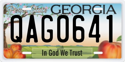 GA license plate QAG0641
