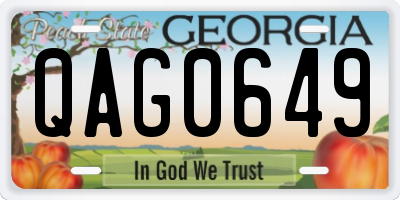 GA license plate QAG0649