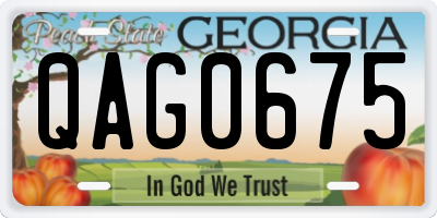 GA license plate QAG0675
