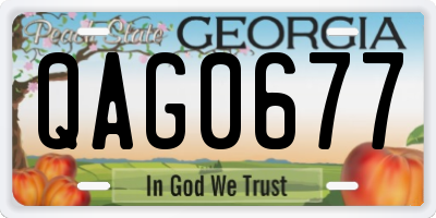 GA license plate QAG0677