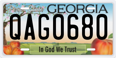 GA license plate QAG0680