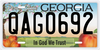 GA license plate QAG0692