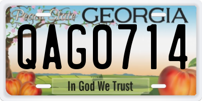 GA license plate QAG0714