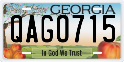 GA license plate QAG0715