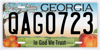 GA license plate QAG0723
