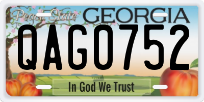 GA license plate QAG0752