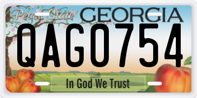 GA license plate QAG0754